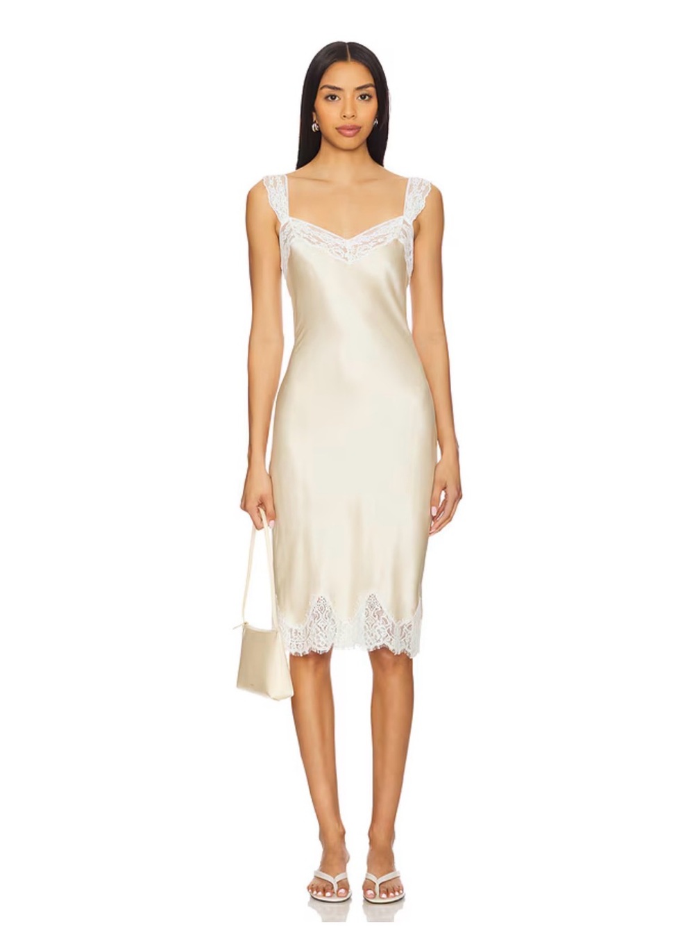 NWT TULAROSA Camille satin lace dress - Picture 2 of 7